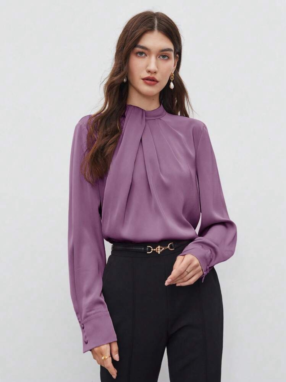 Banana Republic Slit-Back Blouse – Sold Out Purple Dawn